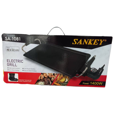 Parrilla Eléctrica Sankey SA-1081 Color Negro con Anti-adherente y Lavado Sencillo